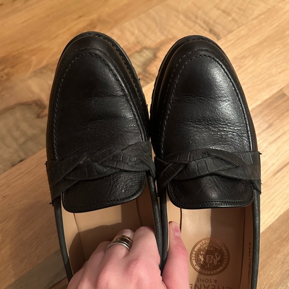 Cheaney Cora Loafer in Black Kudu/Moc Croc Nubuck - Picture 10 of 11